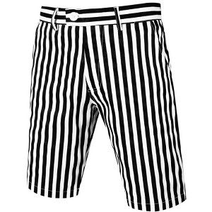 Lars Amadeus Men's Summer Stripe Slim Fit Flat Front Chino Shorts - 1 of 4