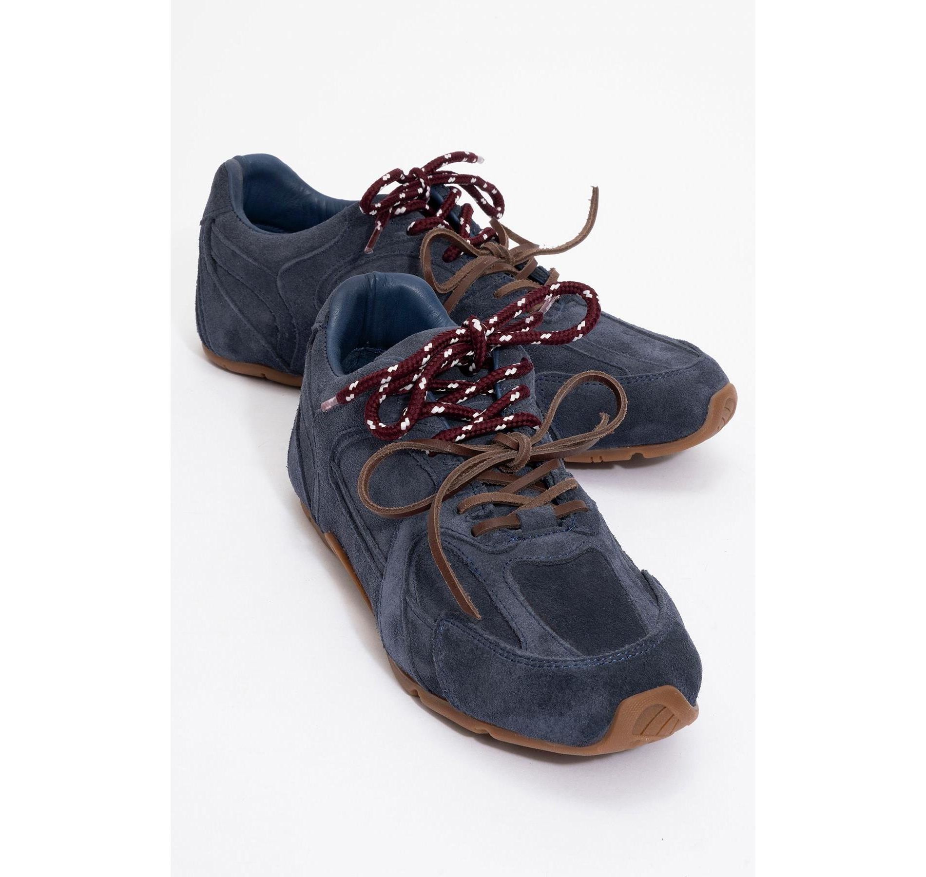 Selena - Navy Blue Suede Leather Sneakers (Women) | Forever & Always Shoes