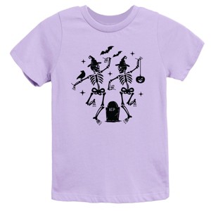 Two Skeletons Dancing Grave - Youth Short Sleeve Graphic T-Shirt and Toddler Short Sleeve Graphic T-Shirt - 1 of 4