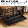 Nasitip 37.5" Dog Crate Furniture with Wheels, Wooden Dog Kennel with Pull Out Tray, Decorative Dog Cage End Table - 4 of 4