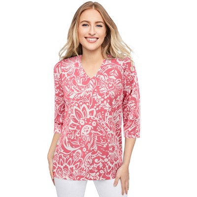 Jessica London Women's Plus Size Stretch Cotton V-Neck Tee