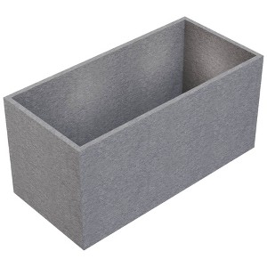 Vioscapes Rectangular Coffee Bean Husk and Recycled Plastic Outdoor Planter Box Gray 20"x10" - 1 of 4