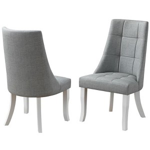 Kings Brand Furniture Milan Vinyl Upholstery Kitchen Dinette Dining Room Side Chairs, Set of 2, Blue/White - 1 of 4