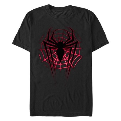 Men's Marvel: Spider-Man Neon Web Logo  T-Shirt - Black - 3X Large