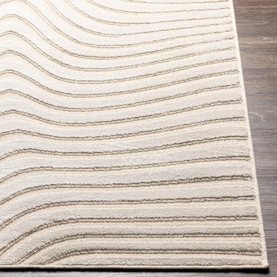 Kirklin Modern Beige and Gray Geometric Wool Area Rug