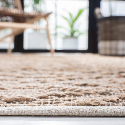 Natural Beige Flat Woven Cotton Runner Rug