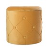 Fabulaxe Round Wooden Velvet Ottoman Stool with Lid - 2 of 4