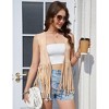 Coolmee Women's Casual Simple Vests Fashion Fringe Cardigans Tassel Sleeveless Open Front Jackets Western Faux Suede Leather Jackets L Khaki - 4 of 4