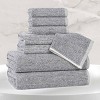 Viscose Cotton Blend Medium Weight Soft Textured Ribbed Towel Set by Blue Nile Mills - 2 of 4
