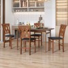 Tangkula Folding Wooden Dining Chair Set of 2 Faux Leather Upholstered Kitchen Armless Chairs w/ Padded Seat - 3 of 4