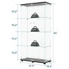 INFURNIC Decorative Bookshelf 5mm Tempered Glass Display Cabinet with Double Doors and 4 Shelves and Lock, Black, 31.7"*14.3"*64" - 2 of 4