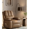 27"Oversized Manual PU Leather Recliner Chair with Cup Holders and Side Pockets, Ergonomic Design for Adults - 2 of 4
