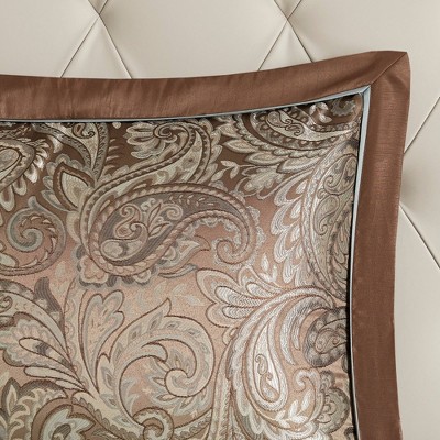 King Blue and Brown Paisley Cotton Jacquard Bed in a Bag Set