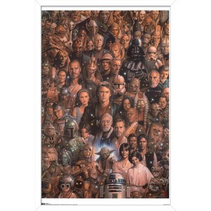 Trends International Star Wars: Saga - Character Collage Framed Wall Poster Prints - 1 of 4