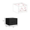 INFURNIC Nightstands Floating Nightstand with Single Drawer Wall-Mounted Space-Saving Design for Bedroom, Black, 13.8"*13.2"*9.8" - 3 of 4