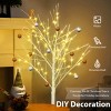 Syemin Decorative Holiday Scene Props Set of Lighted Birch Tree, 4FT Artificial Tree Christmas Tree Decoration Indoor and Outdoor, White, 6"*6"*48" - 3 of 4