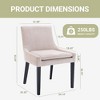 Set of 2 Modern Corduroy Upholstered Accent Dining Chairs with Mid Back and Wood Legs, Side Chairs for Living Room or Dining Room - Beige - 4 of 4