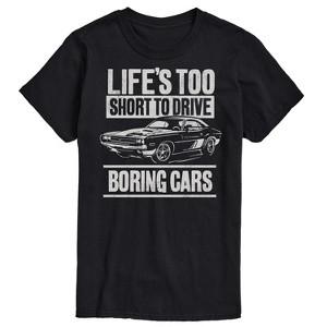 Men's - Instant Message - Lifes Too Short Boring Cars Short Sleeve Graphic T-Shirt - 1 of 4