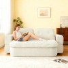 Modern Corduroy Convertible Foam-Filled Sleeper Sofa with 2 Pillows and Unfolds into Quilt - 3 of 4