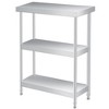 Stainless Steel Work Table, 3-Shelf Commercial Food Prep Table 14x24x34 Inch, Rust-Resistant Metal Utility Table - 2 of 4