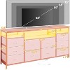 Garvee 10 Drawer TV Stand for 65-75 Inch TV - 63" W Long Fabric Dresser Entertainment Center with LED Lights & Power Outlets - 3 of 4