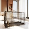 VisioGear 30" Double Door Folding Metal Wire Cage with Divider and Leak-Proof Pan Tray for Indoor, Outdoor, and Travel, Black, 30.5"*17.7"*19.9" - 2 of 4