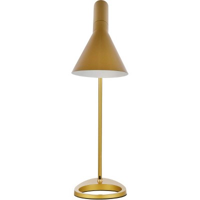 Juniper Brass Adjustable Iron Table Lamp with Cone Shade