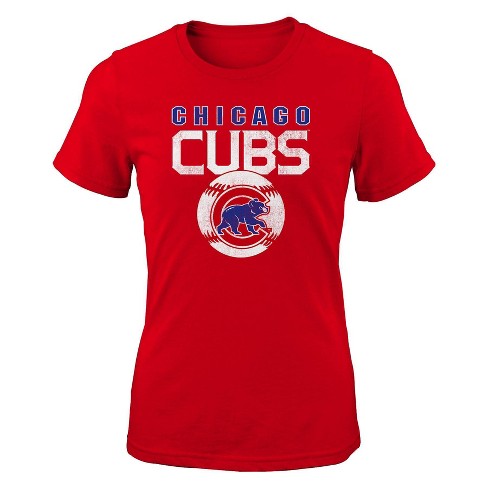 Mlb Chicago Cubs Girls' Crew Neck T-shirt - S : Target