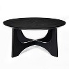 Homy Casa Round Coffee Table with Sculptural Base for Living Room or Lounge, Black - 2 of 4