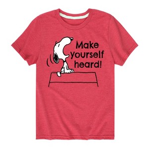 Boys' - Peanuts - Make Yourself Heard Short Sleeve Graphic T-Shirt - 1 of 4