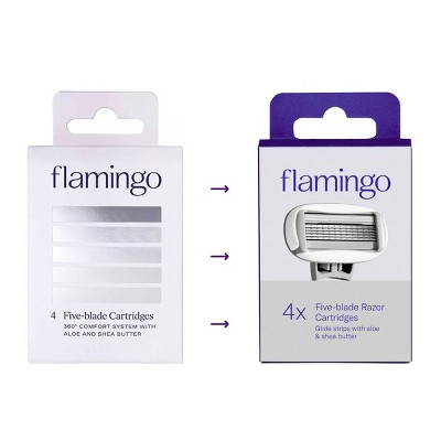 Flamingo Women&#39;s Razor Blade Refills - 5-Blade Refill Cartridges - 4ct