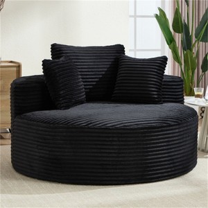 RISOKEYS Round Sofa Bed - Memory Foam Sectional Couches for Living Room, Cloud Couch with Three Pillows - 1 of 4