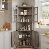 Tall Corner Cabinet, Farmhouse Corner Storage Cabinet with Glass Door & Adjustable Shelves, Space Saving Storage - 3 of 4