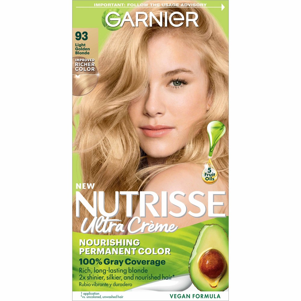 Photos - Hair Dye Garnier Nutrisse Nourishing Permanent Hair Color Creme - 93 Light Golden B 