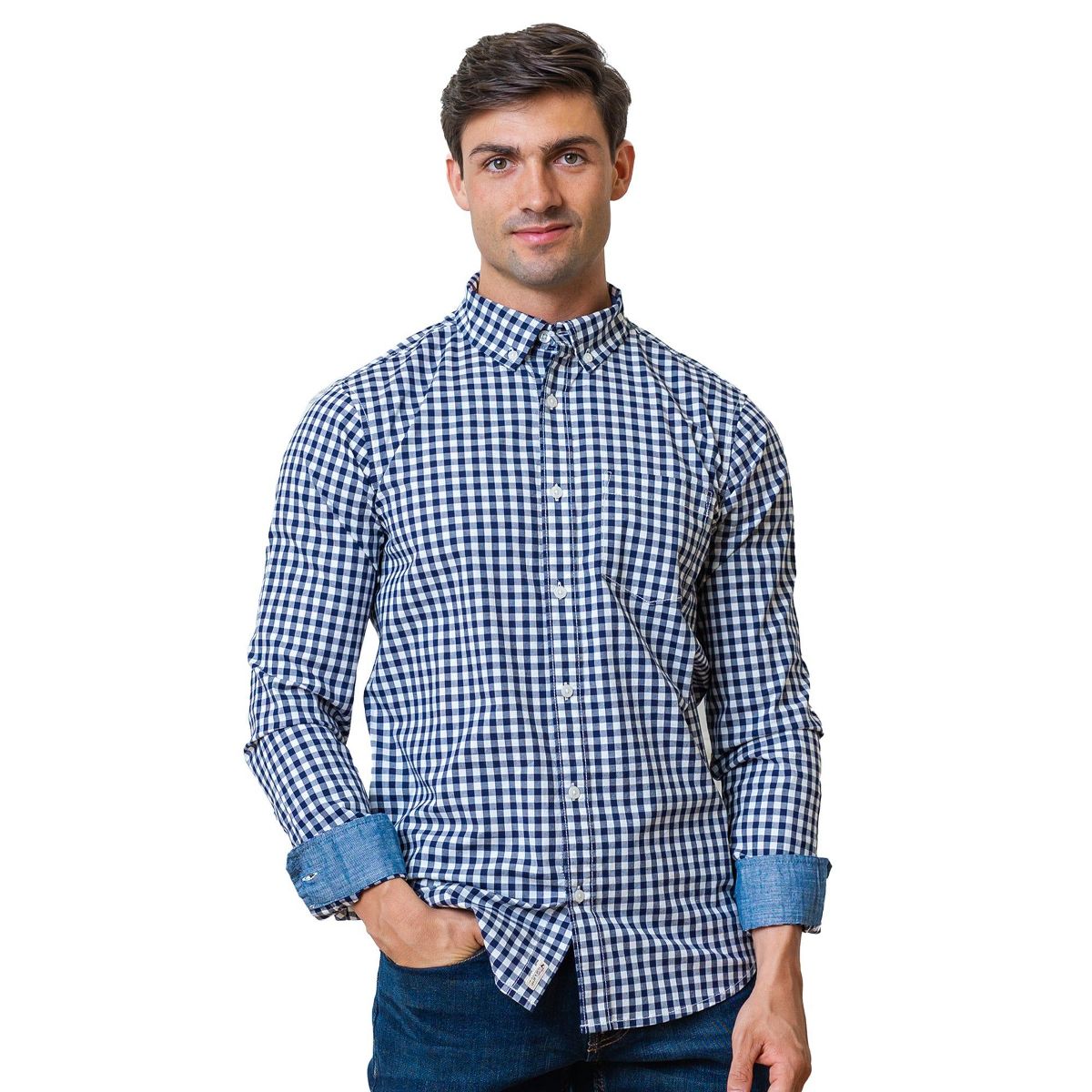 Hope & Henry Mens' Long Sleeve Stretch Poplin Button Down Shirt - thumbnail 7