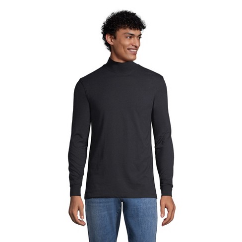 Lands' End Men's Super-t Mock Turtleneck, Black, L : Target