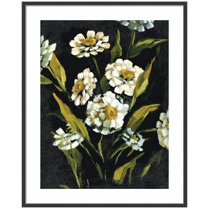 Kate and Laurel Framed Art Moody Floral 1 by Annie Quigley, 33x41, Stylish Black Narrow - 1 of 4