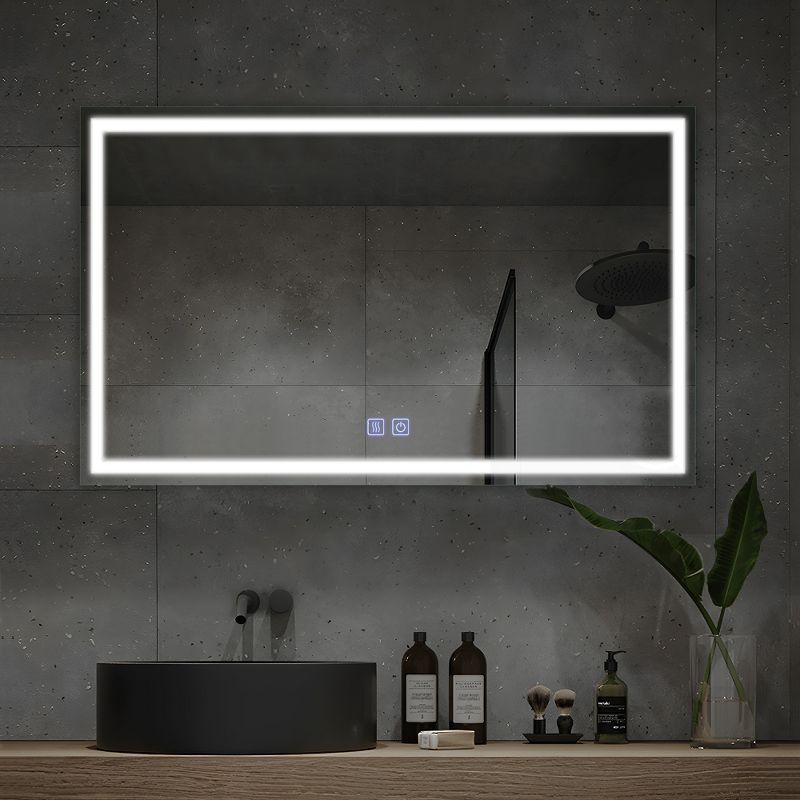 Neutypechic Rectangular Bathroom Vanity Mirror with LED Lights Anti-fog Large Wall Mirror - 51"x32", 1 of 7