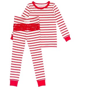 RuffleButts Modal Blend Toddler Girls Ruffle Long Sleeve Pajama Set - 1 of 4