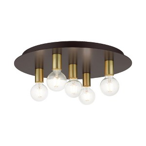 Livex Lighting Hillview 5 - Light Flush Mount in  Bronze - 1 of 2