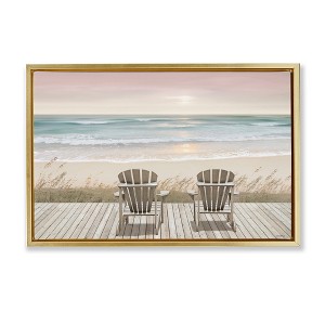 Stupell Industries Watching The Pastel Sunset Floating Frame Canvas Art - 1 of 4