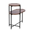 MAYEERTY 2 Tier Wooden Round Coffee Table with Storage, with Oval Side Table for Living Room (Walnut Brown) - 3 of 4