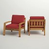 Sapphtopaz Outdoor Dining Chairs Modern Outdoor Patio Chairs with Wood Frame, Cushions for Garden, Balcony - 3 of 4