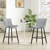 Okak Set of 2 Faux Leather Counter Height Bar Stools for Dining Rooms,Armless Chairs Counter Bar Stools with Black Metal Legs - 2 of 4