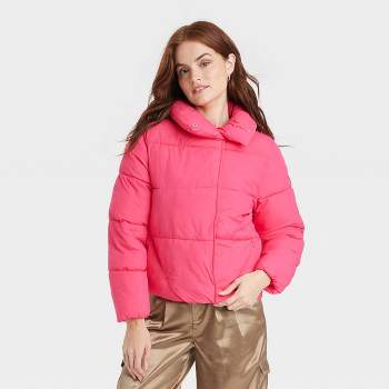 Girls' Quilted Fleece Jacket - All In Motion™ Coral Red Xl : Target