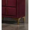 BDELITE Coated Nightstand Fully Upholstered Flannelette-22.25*14.37*24.25 Inch, Red&Gold - 4 of 4