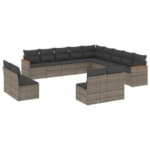 vidaXL Garden Sofa Set Gray, Dark Gray - 1 of 4