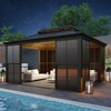 EROMMY Sunroom Patio Hardtop Gazebo, Double Top Galvanized Steel Roof Aluminum Solarium - 2 of 4