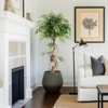 Ficus Artificial Tree with Curved Trunk，4 Feet Faux Plant Fake Silk Trees with White Pot, Faux Ficus Tree for Home Decor, Indoor Outdoor House - 3 of 4
