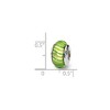 Black Bow Jewelry Green Striped Glass Sterling Silver Bead Charm - 2 of 3